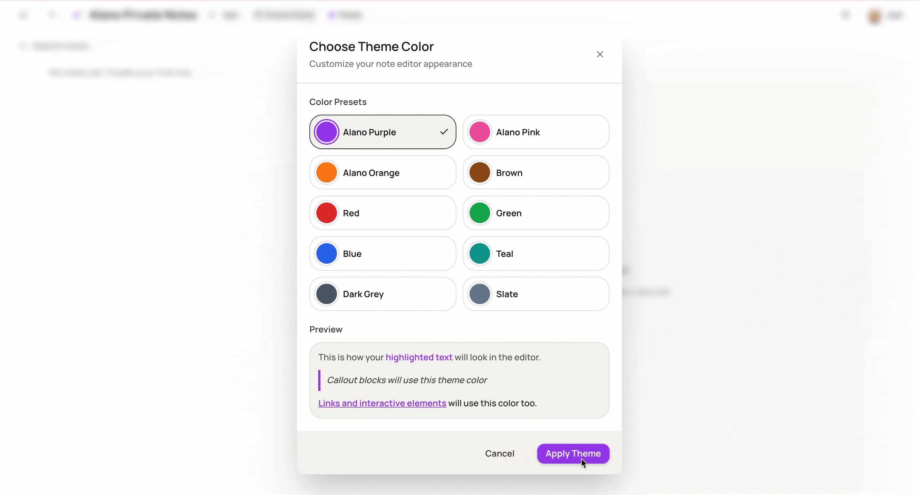 Screenshot for Alanotes