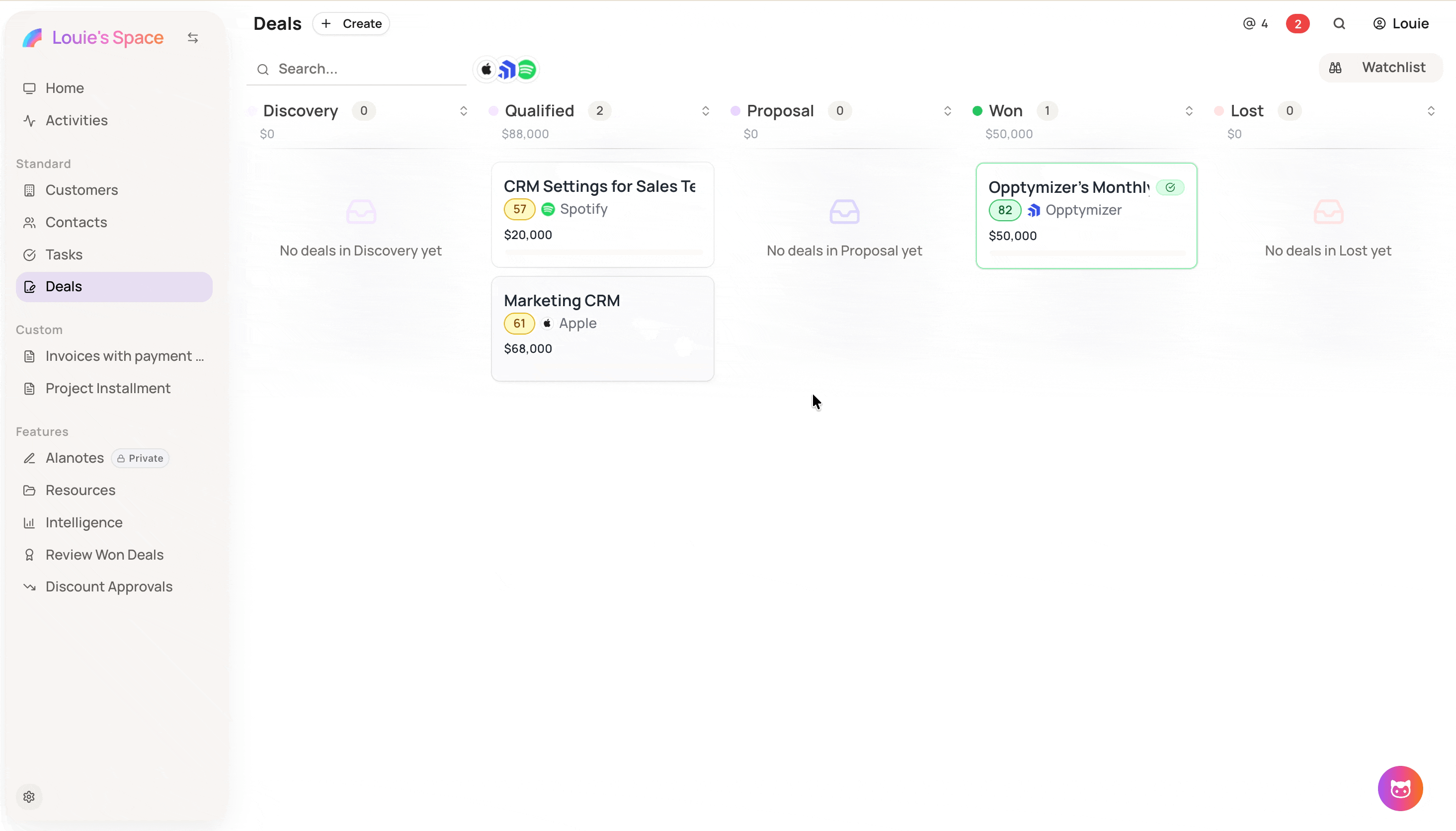 Screenshot for Deal Visibility Restrictions