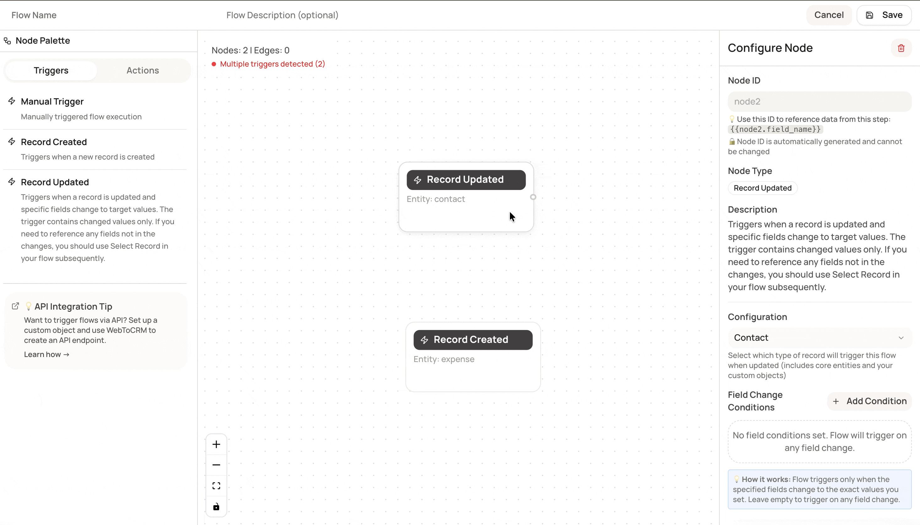 Screenshot for Events auto-trigger