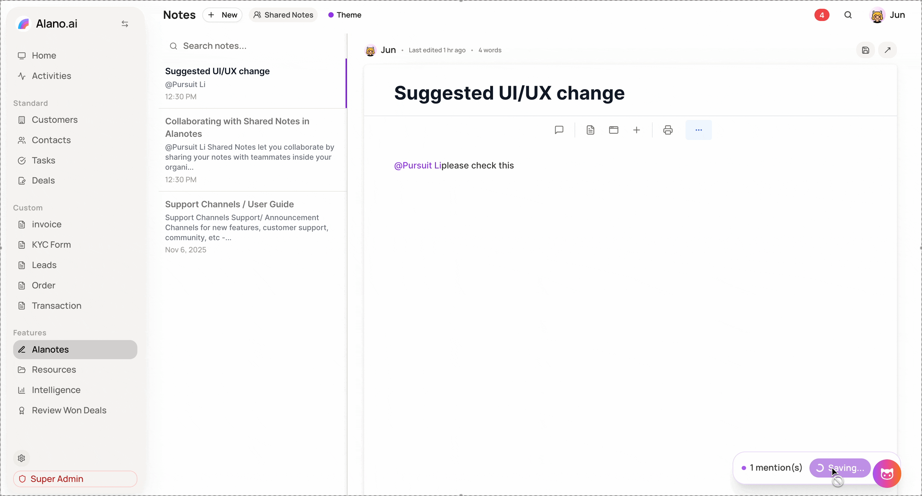 Screenshot for Mentions
