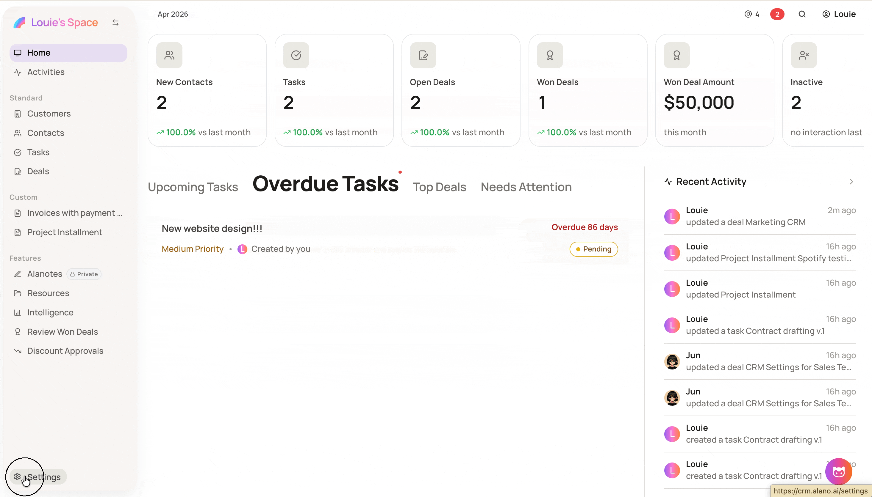 Screenshot for Manager Review Rights