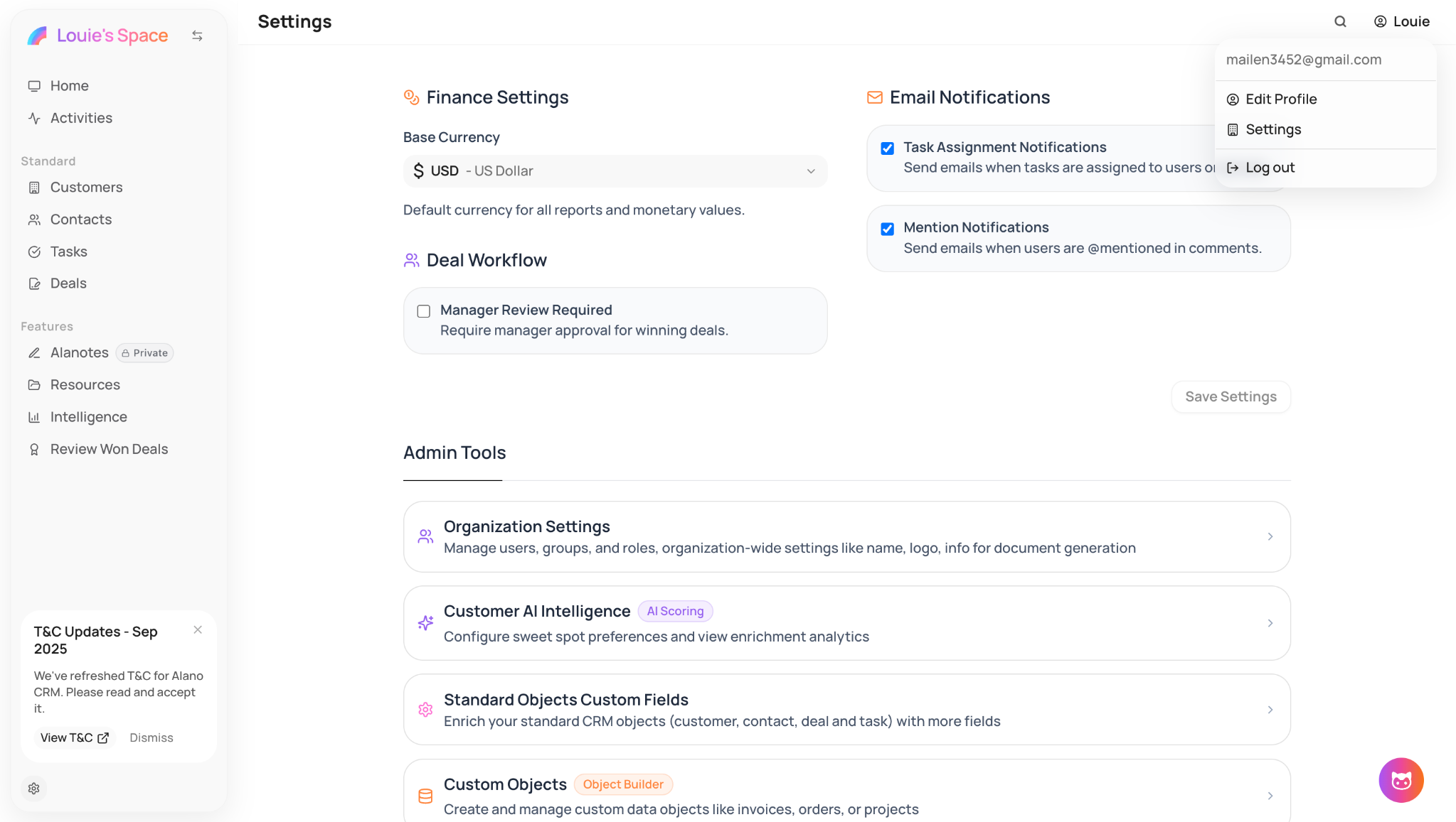 Screenshot for Create your organization (workspace) in Alano