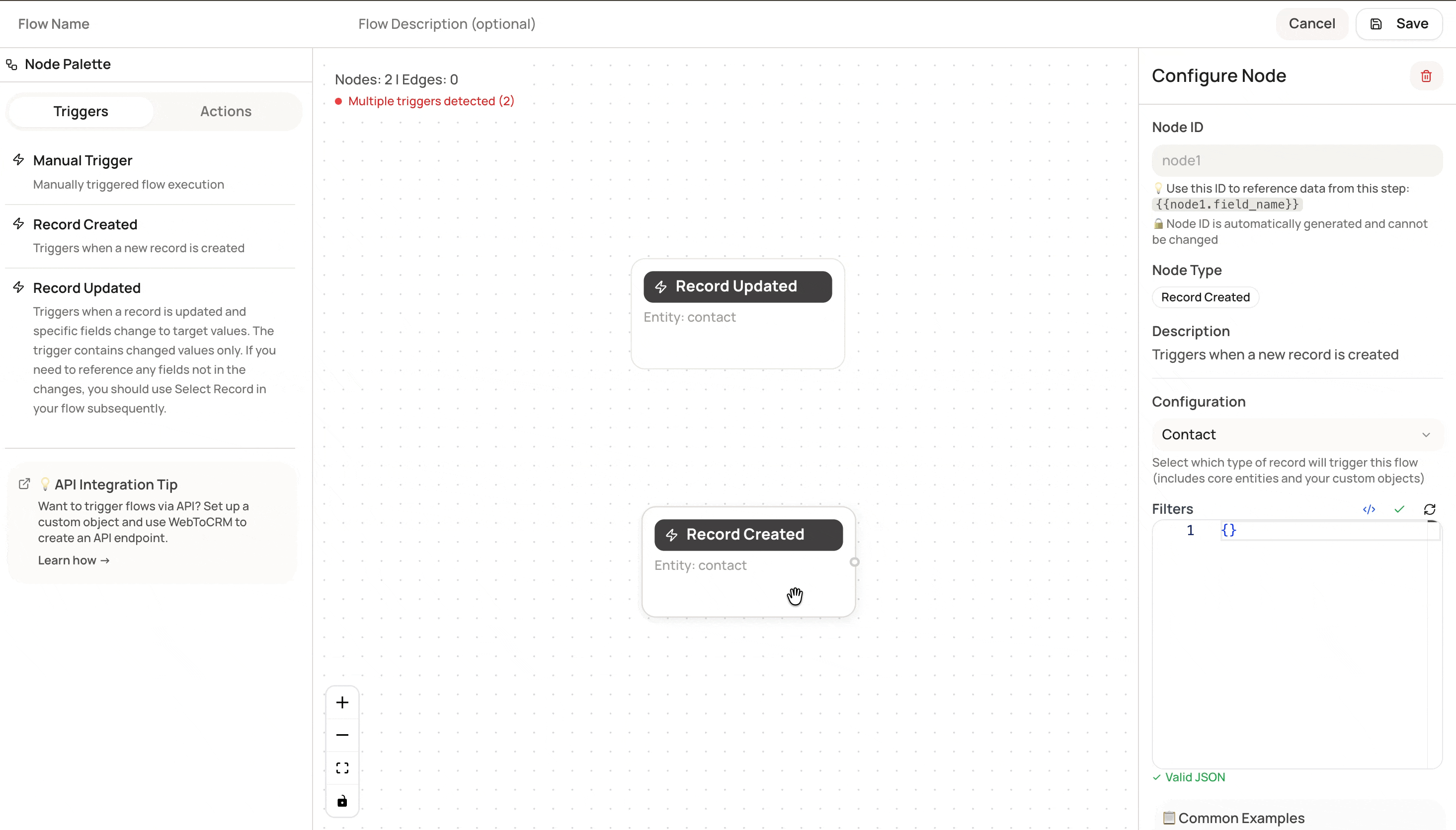 Screenshot for Events auto-trigger